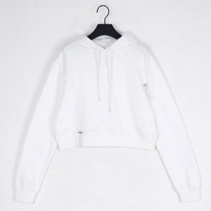Damen Cropped Kapuzenpullover Verstellbarer Kordelzug Norvielle