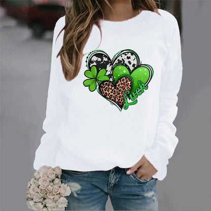 Damen Sweatshirt Kreatives Herzdesign Auffälliges Motiv Schwarz - Norvielle
