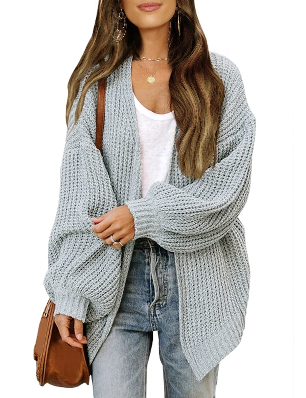 Damen Grobstrickjacke Lässiger Schnitt Überschnittene Schultern