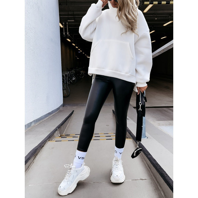 Damen Oversized Kapuzenpullover Kängurutaschen Norvielle