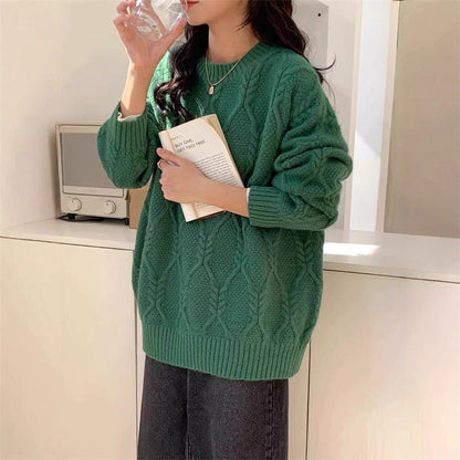 Damen Strickpullover Zopfdesign Lässiger Schnitt Norvielle