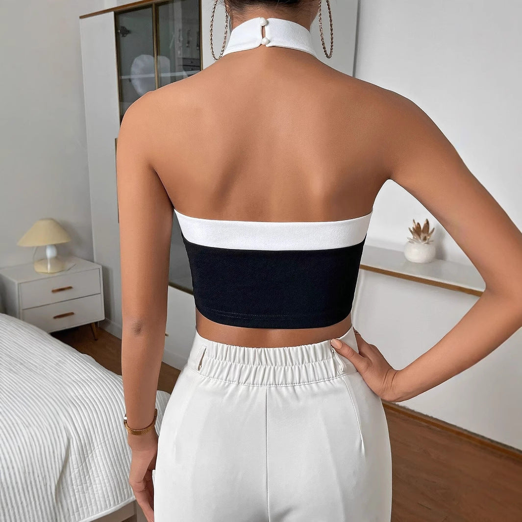 Damen Cropped- mit Kreuz-Trägern aus hochwertigem Stoff