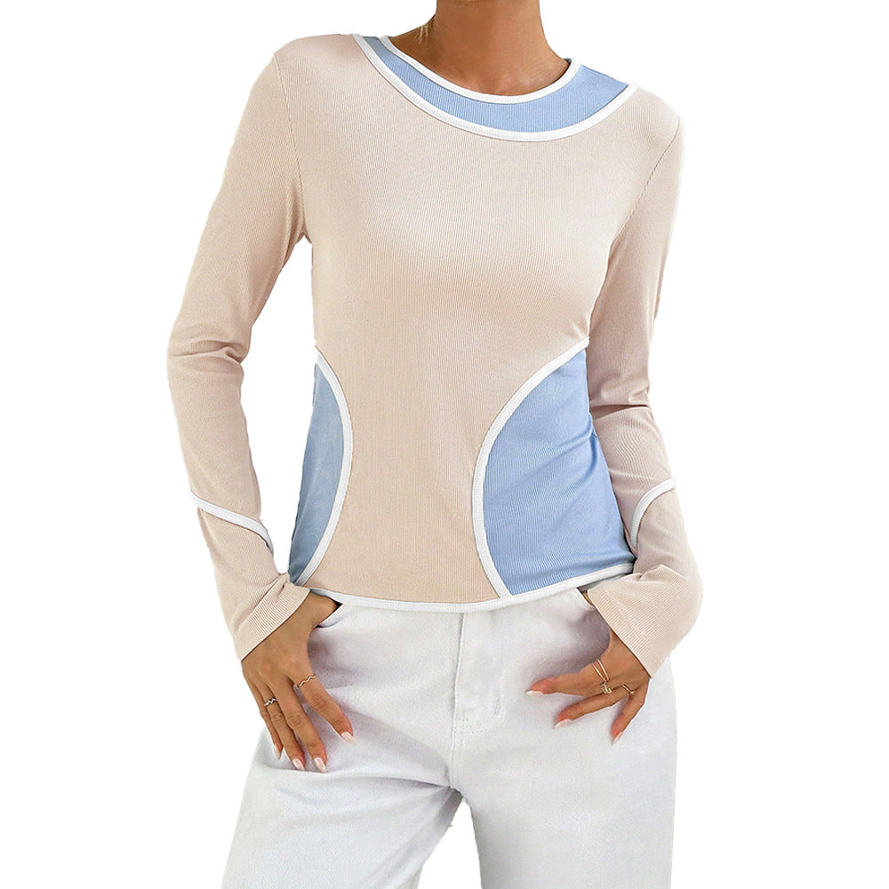 Damen Langarmshirt Elastische Fasern Farbenfroh