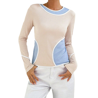 Damen Langarmshirt Elastische Fasern Farbenfroh