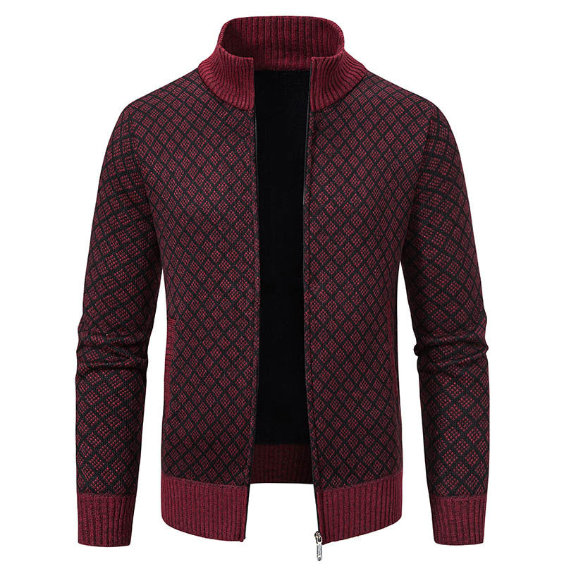 Herren Strickblazer Strukturiertes Muster Anthrazit