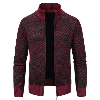 Herren Strickblazer Strukturiertes Muster Anthrazit