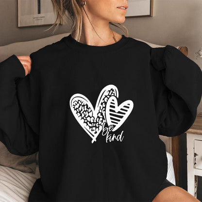 Damen Sweatshirt Herzmotiv Lässiger Schnitt Norvielle