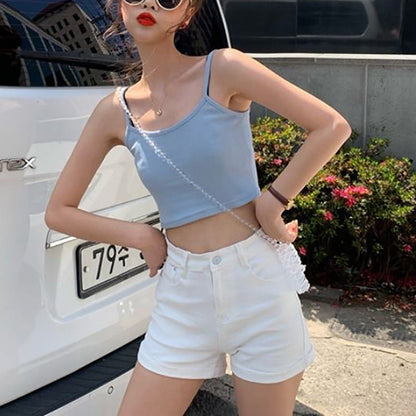Damen Cropped Elastisch Schmal
