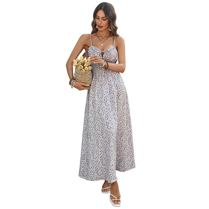 Damen Maxikleid Florales Design Verstellbare Träger Norvielle