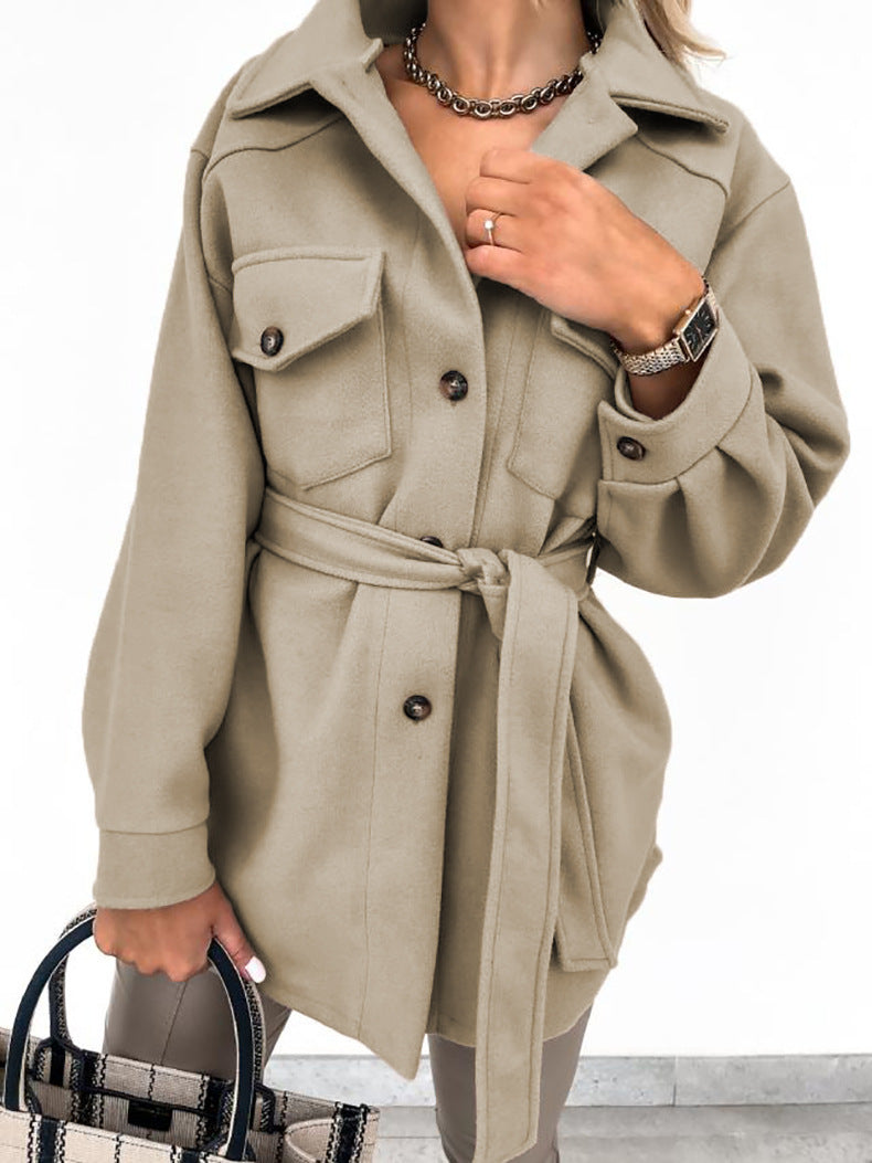 Damen Übergangsmantel mit Gürtel Elegantes Design