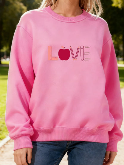 Damen Sweatshirt Kreatives Love-Motiv Norvielle
