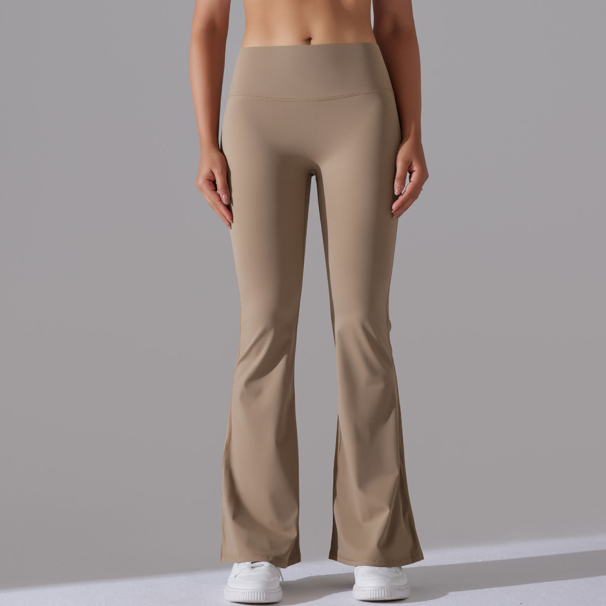 Damen Fitnesshose Flared High-Waist Sportleggings für Training