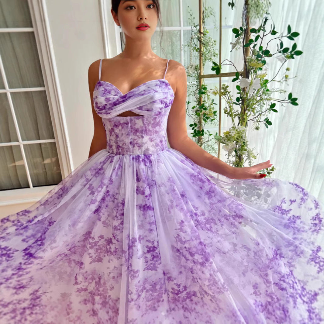 Damen Abendkleid Florales Design Eleganter Schnitt Norvielle