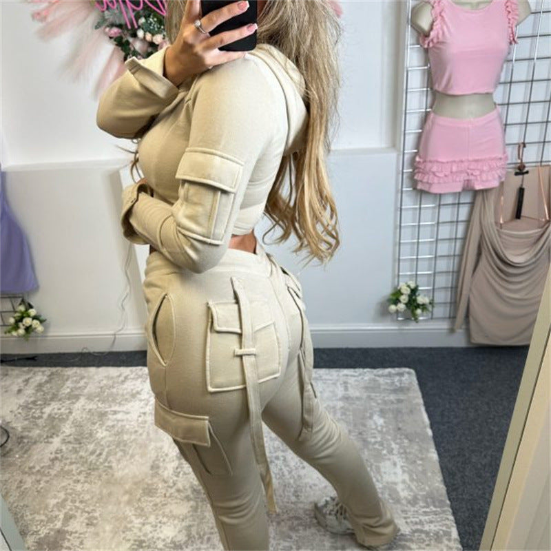 Damen Crop- und Cargo-Hose Set Norvielle - Norvielle