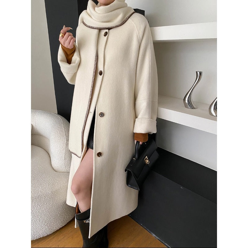 Damen Oversized-Mantel Asymmetrischer Kragen Seitenschlitzen Norvielle - Norvielle