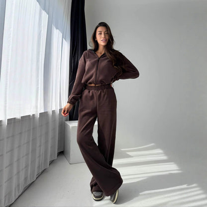 Damen Fleece Jogginganzug Gemütlich Norvielle
