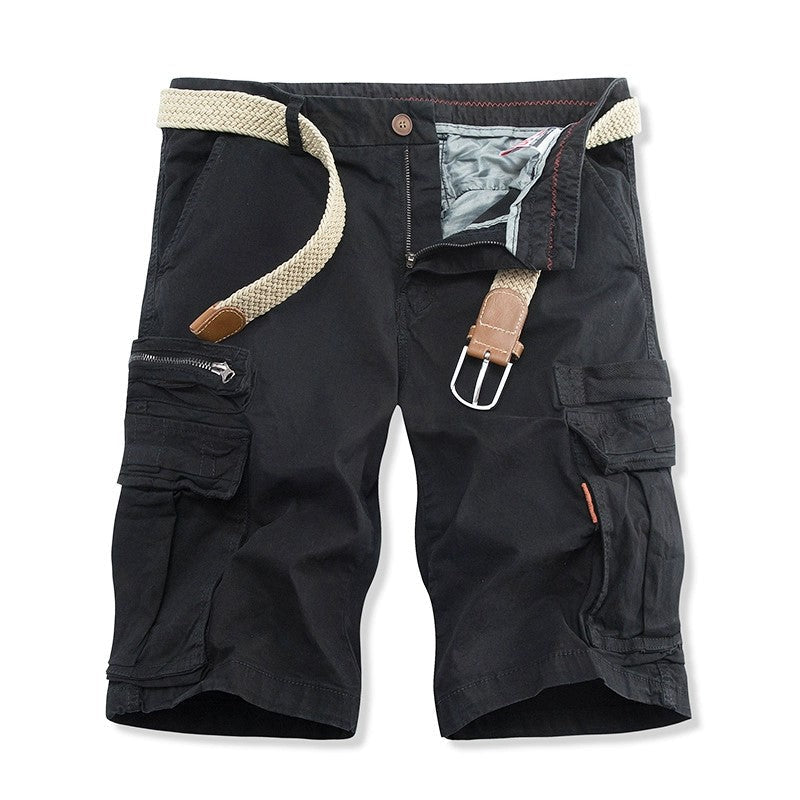 Herren Cargo-Shorts Robust Mit Multi-Taschen Schwarz - Norvielle