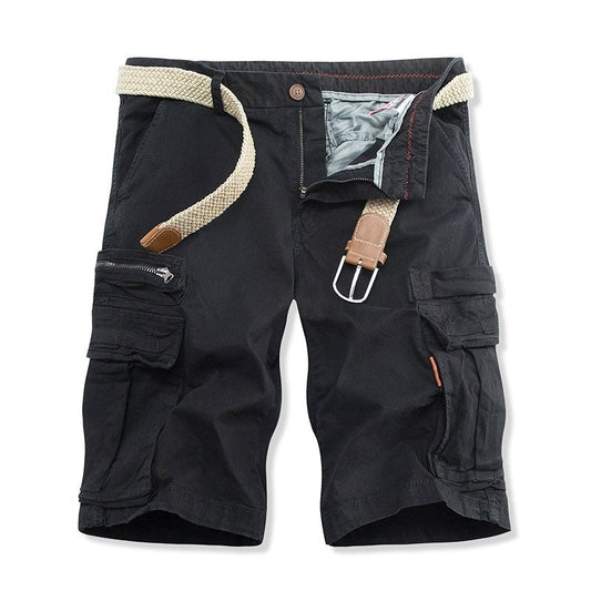 Herren Cargo-Shorts Robust Mit Multi-Taschen Schwarz - Norvielle