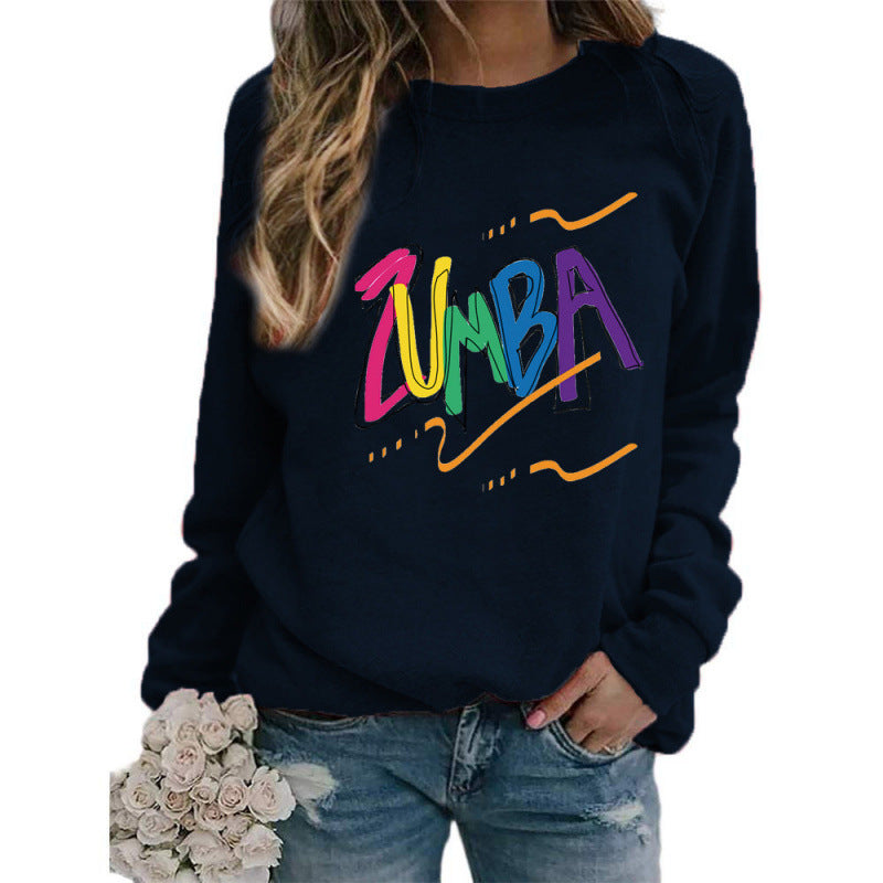 Damen Sweatshirt Modernes Zumba Design Lässig Grau