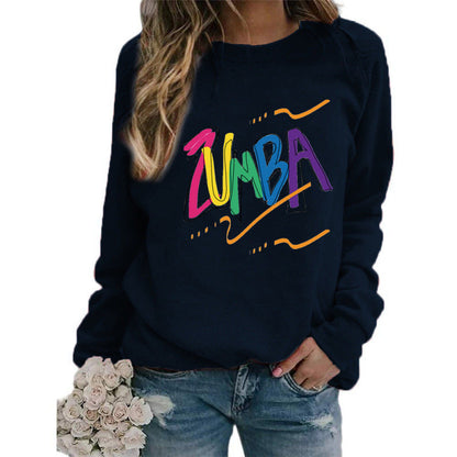 Damen Sweatshirt Modernes Zumba Design Lässig Grau