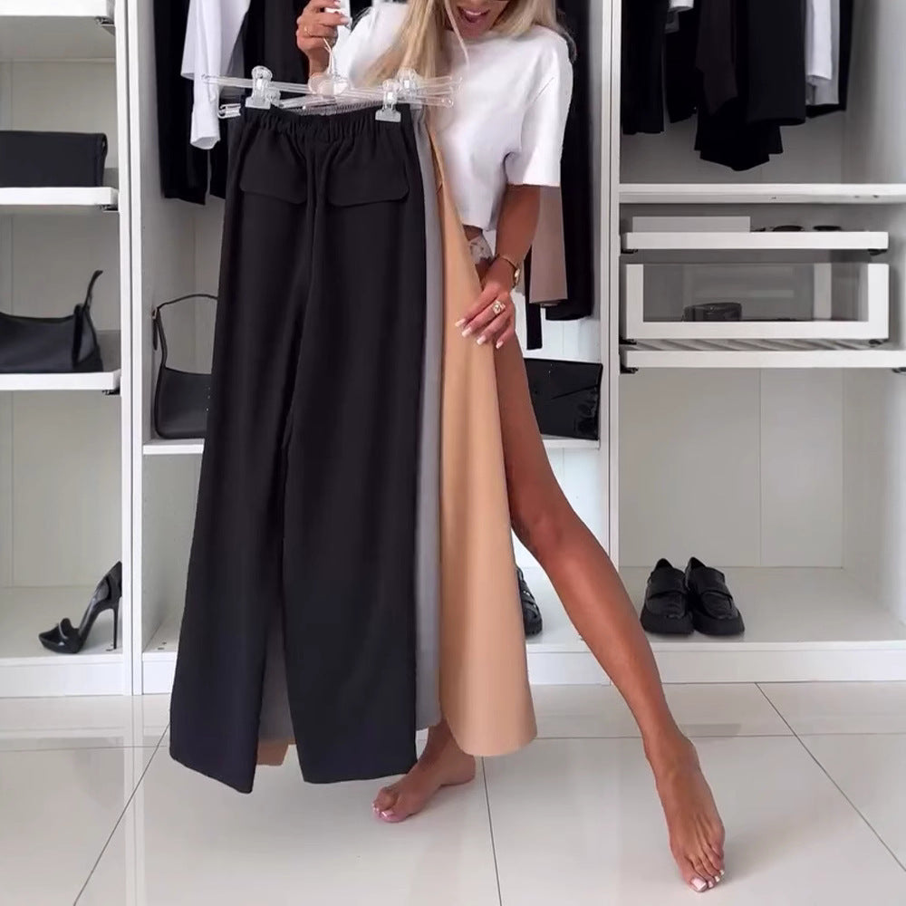 Damen Cargohose Elastischer Bund Praktische Klappen Beige - Norvielle