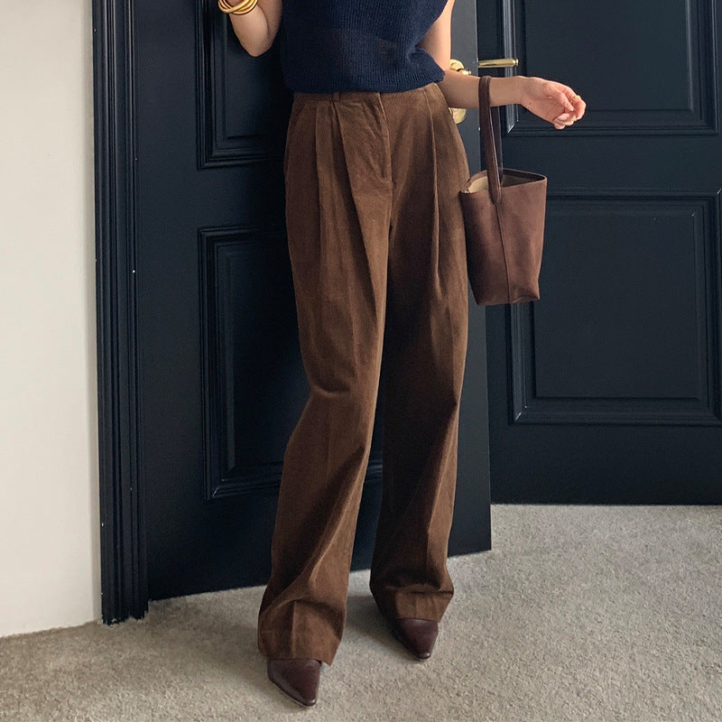 Damen Cordhose Weite Bein Hochwerder Hose