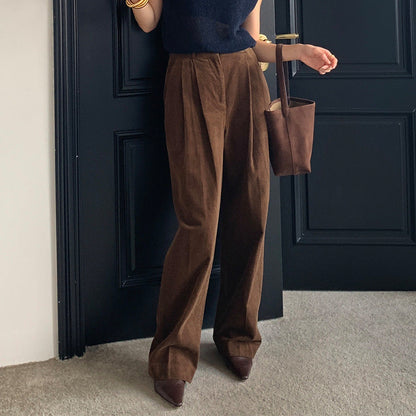 Damen Cordhose Weite Bein Hochwerder Hose