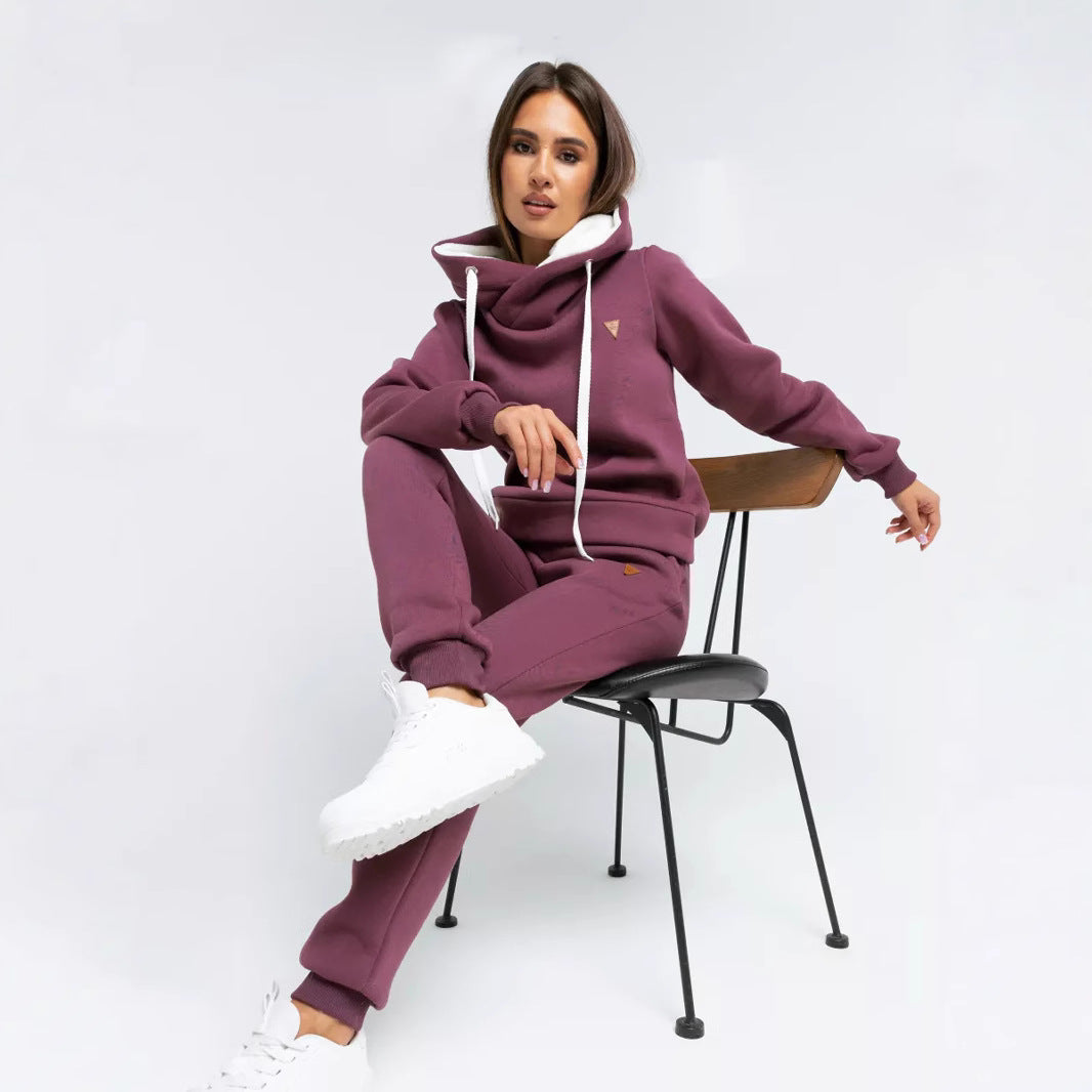Damen Hoodie Jogginghosen Set Hochkragen Norvielle