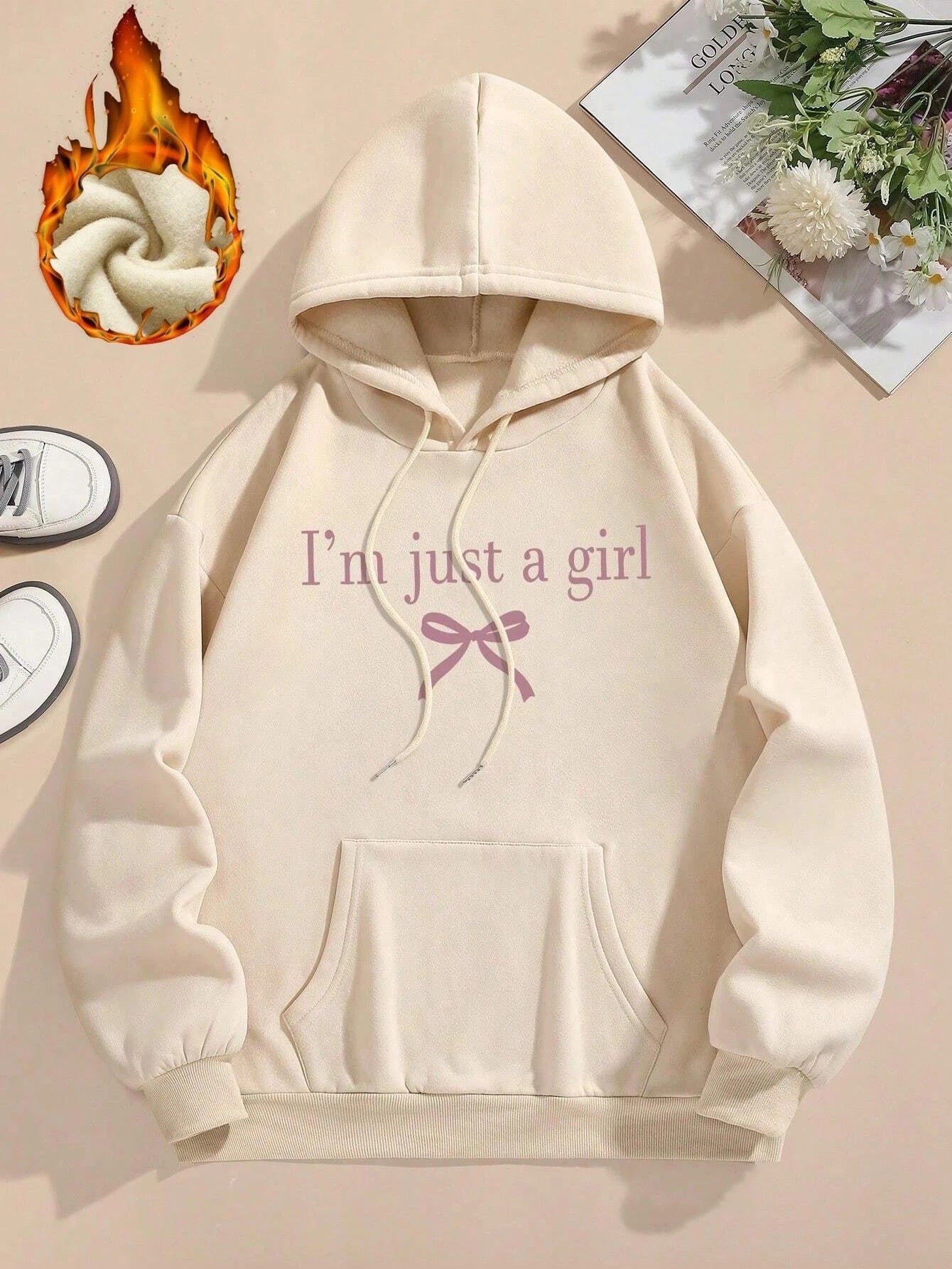 Damen Kapuzenpullover Klassischer Schnitt Moderner Spruch