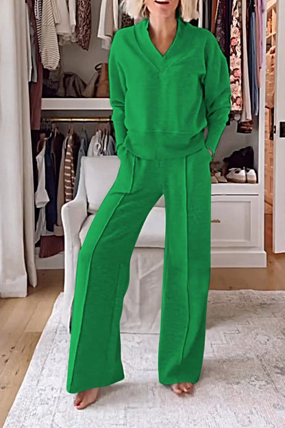 Damen Loungewear-Set V-Ausschnitt Weit Norvielle