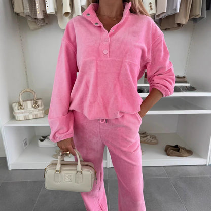 Damen Fleece-Jogginganzug Weiter Schnitt Norvielle