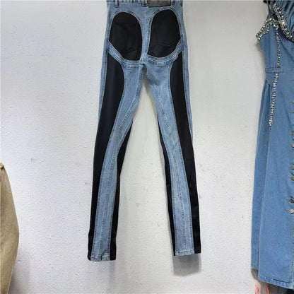 Damen High-Waist Jeans mit Schlitzen Norvielle
