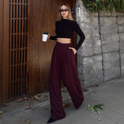 Damen Oberteil mit hoch geschnittenen Hosen Norvielle Elegantes Design