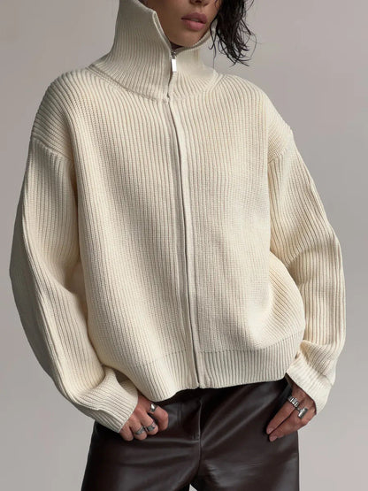 Damen Strickjacke Hochkragen Norvielle
