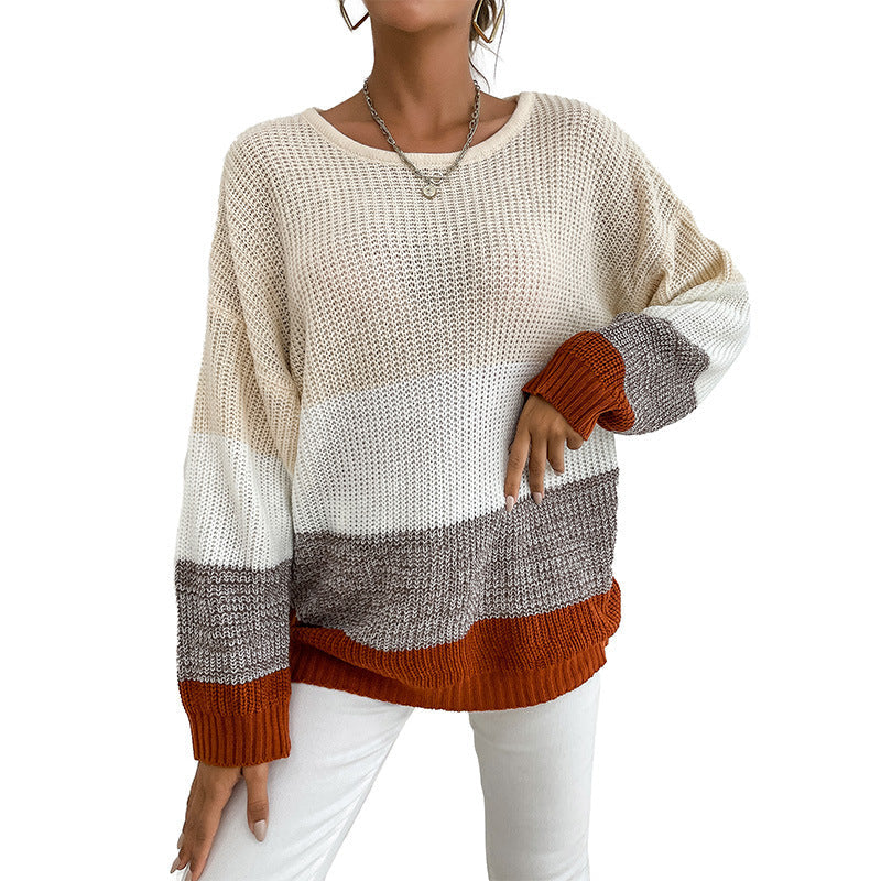 Damen Strickpullover mit Blockstreifen Norvielle