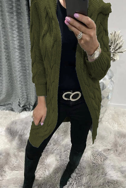 Damen Grobstrick-Cardigan mit Zopfmuster und Taschen Norvielle