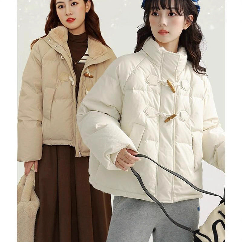 Damen Steppjacke Übergroß Hochkragen Knopf details Norvielle