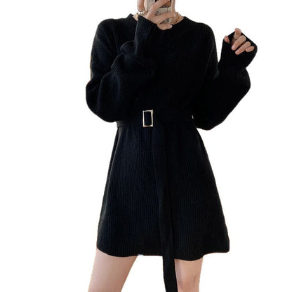 Damen Strickpullover mit Gürtel Norvielle