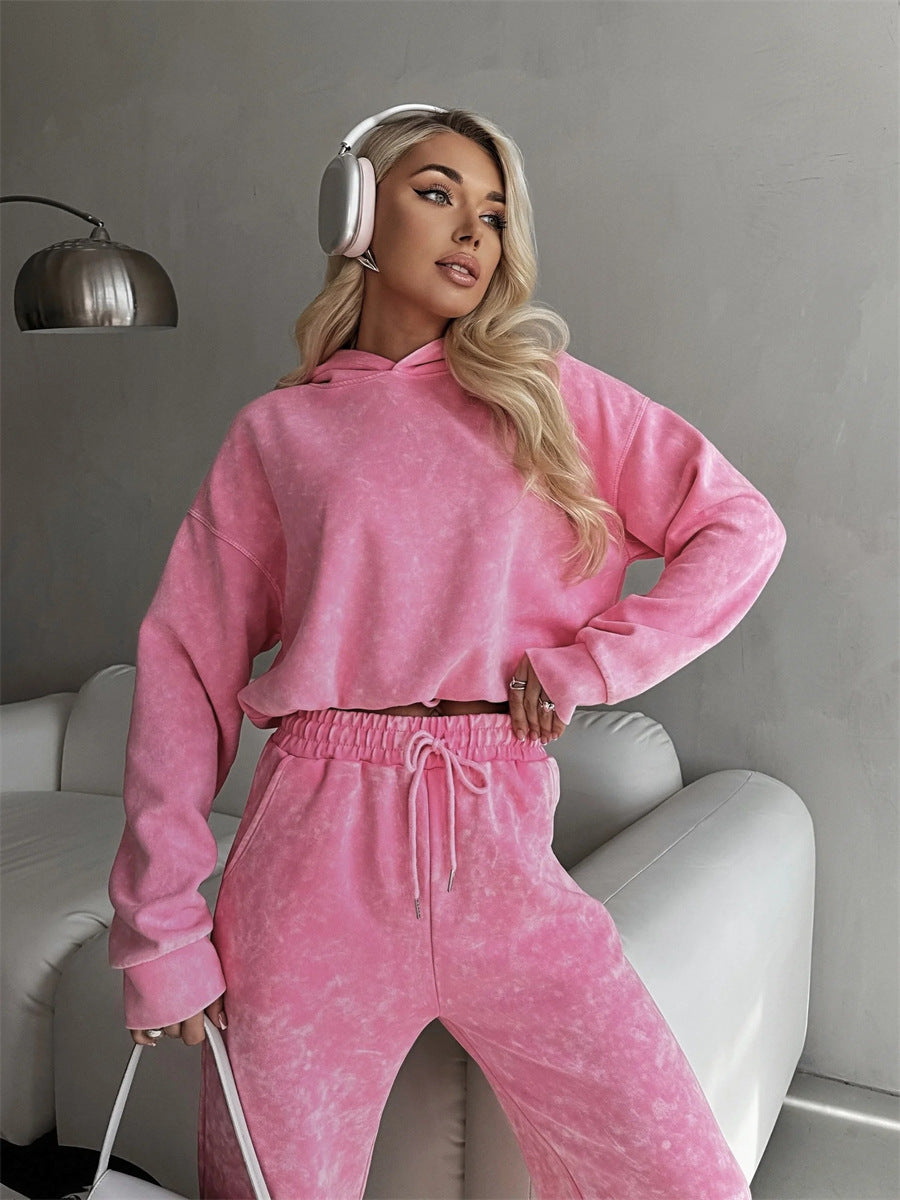 Damen Hoodie-Set Weite Hosen Elastischer Bund Norvielle