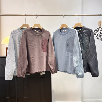 Damen Strickoberteil mit Reißverschluss und Tasche