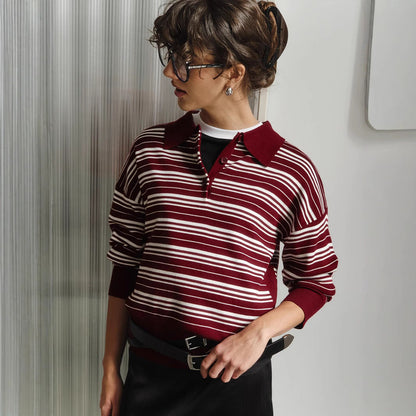 Damen Cardigan Gestreift Lässige Passform Norvielle