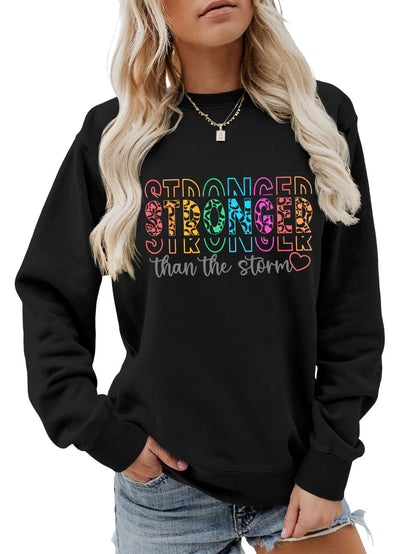 Damen Sweatshirt Lässiger Schnitt Motivierender Schriftzug Norvielle