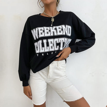 Damen Oversized Sweatshirt mit Schriftzug Norvielle
