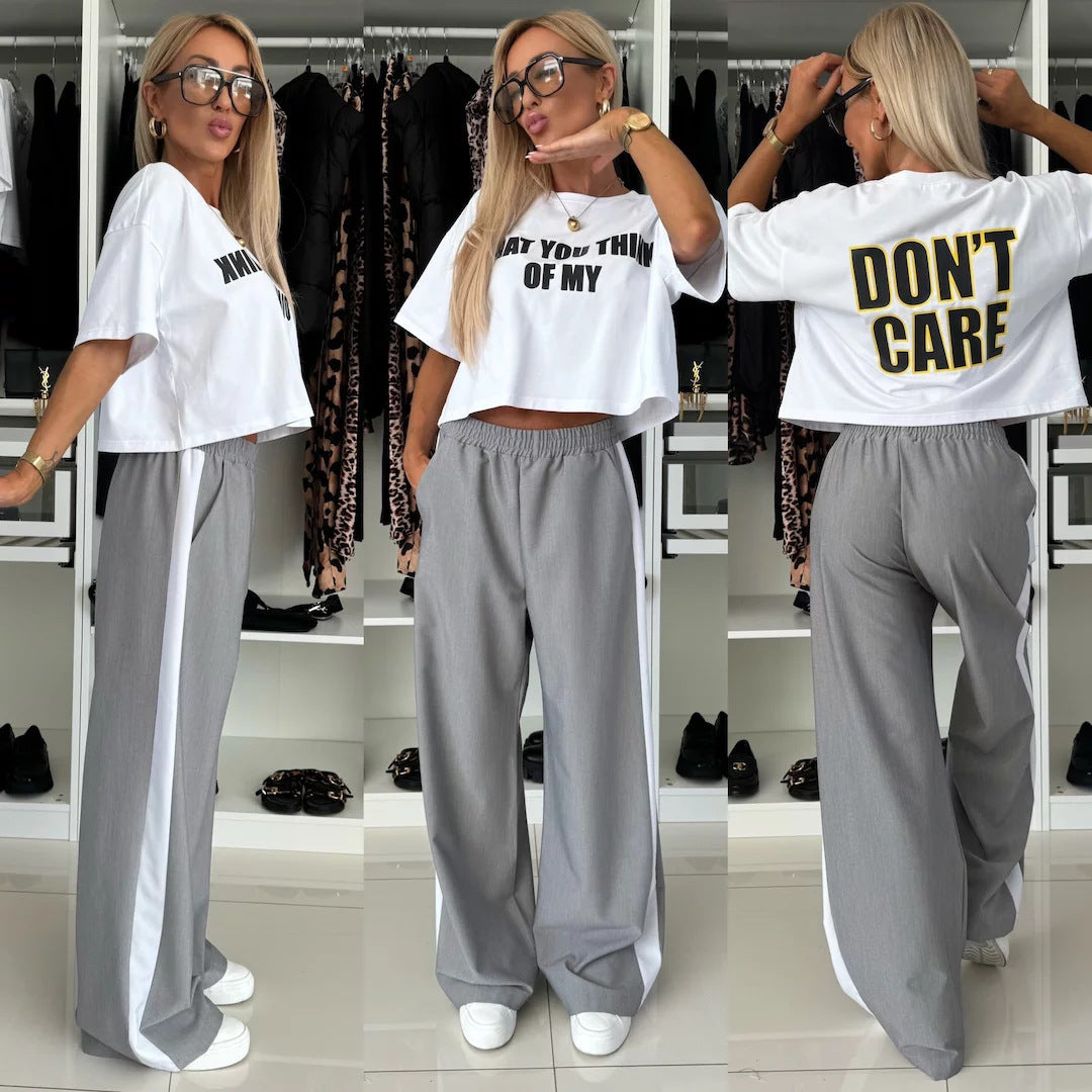 Damen Sportanzug Crop- und Jogginghose Set