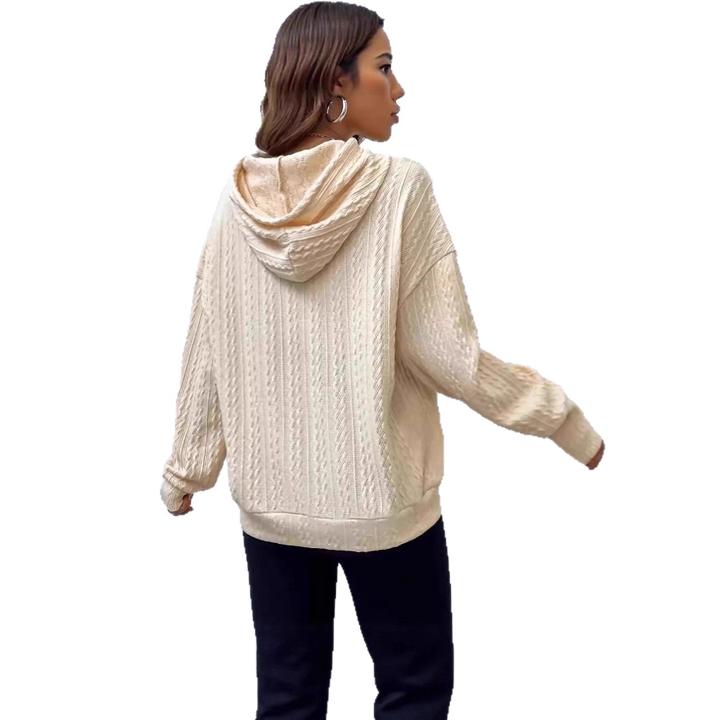 Damen Hoodie Strickdesign Bequem Norvielle