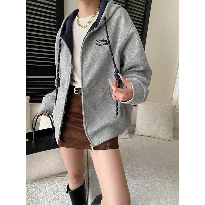 Damen Kapuzenpullover mit Reißverschluss und Taschen Norvielle - Norvielle