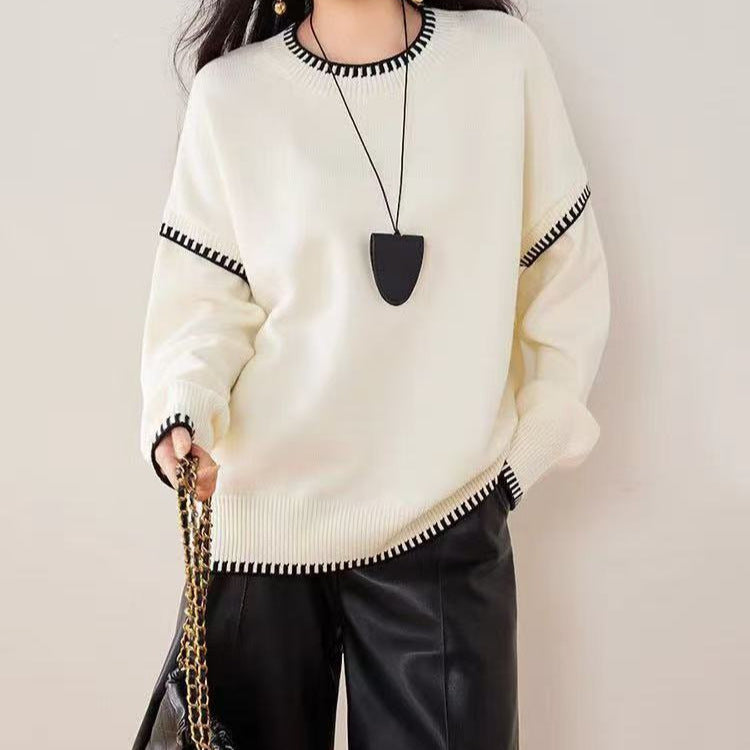 Damen Pullover Strukturiert Kuschelig Beige