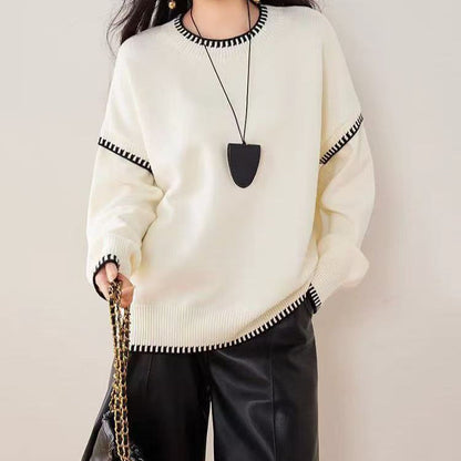 Damen Pullover Strukturiert Kuschelig Beige