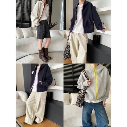 Damen Kapuzenjacke mit Kontrastreißverschluss und Taschen Norvielle