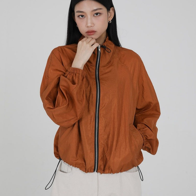 Damen Atmungsaktive Jacke Verstellbarer Kragen Schwarz Norvielle - Norvielle